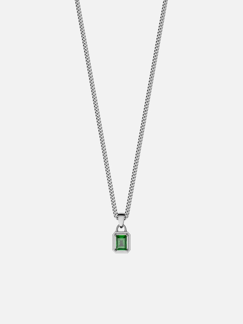 GREEN GEMSTONE NECKLACE | Silver