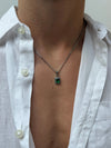 GREEN GEMSTONE NECKLACE | Silver