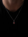 RED GEMSTONE CHAIN | Silver